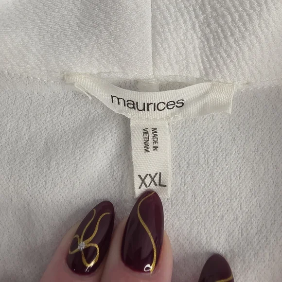 Maurices 2X Open White Blazer Ruched Sleeves Cj-3221 - Picture 5 of 11